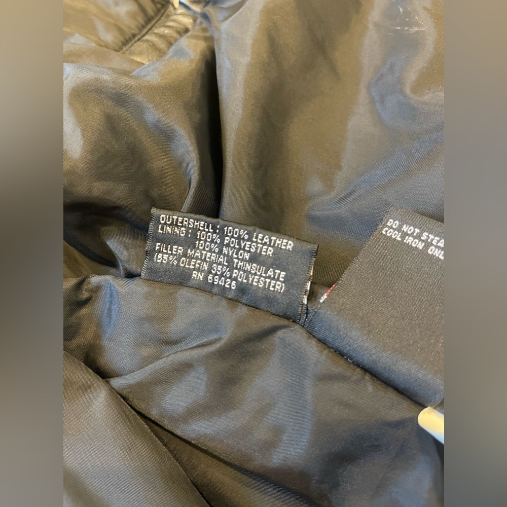 Wilsons 100% Leather Black Bomber Jacket Mens Size XL EUC - Picture 8 of 14